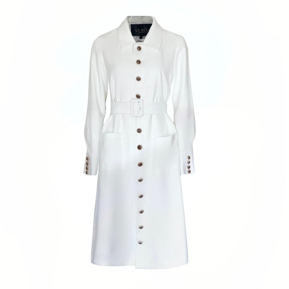 Monique White Coat – Women’s Elegant Long Coat